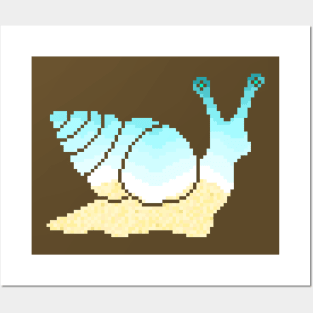 Modern Pixel Ocean Sea Snail Posters and Art